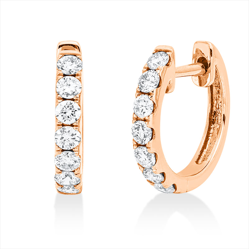 Creolen 18 kt RG, 14 Brill. 0,43 ct, TW-si