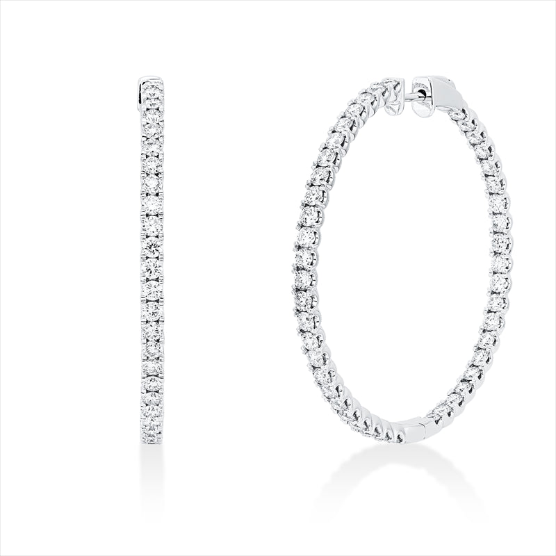 Creolen 18 kt WG, 90 Brill. 2,89 ct, TW-si