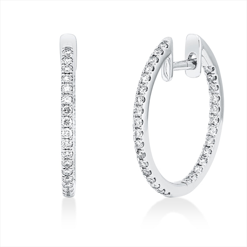 Creolen 14 kt WG, 62 Brill. 0,51 ct, TW-si/pi