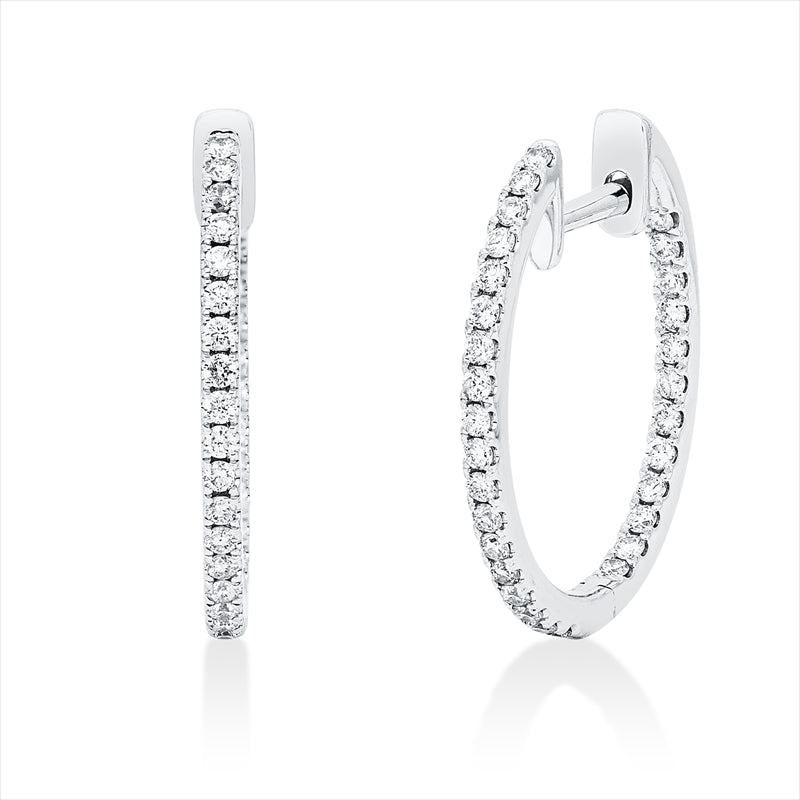 Creolen 14 kt WG, 60 Brill. 0,50 ct, TW-si