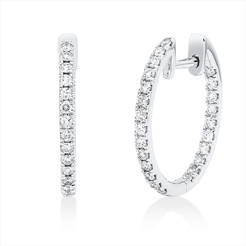 Creolen 14 kt WG, 48 Brill. 0,69 ct, TW-si