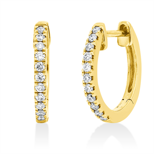Creolen 14 kt GG, 22 Brill. 0,17 ct, W-si/pi
