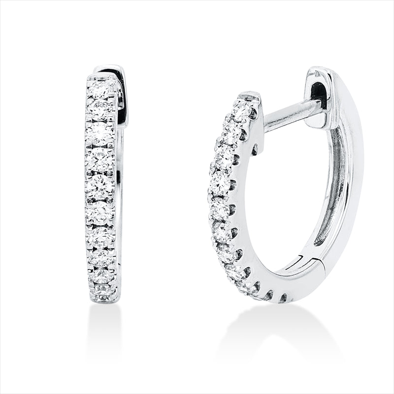 Creolen 14 kt WG, 22 Brill. 0,17 ct, W-si/pi