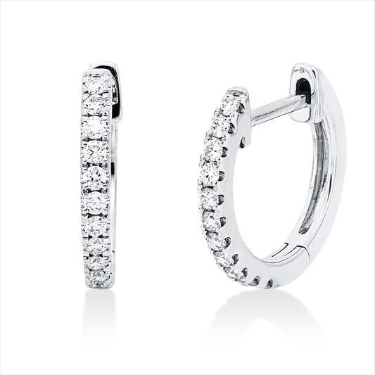 Creolen 14 kt WG, 22 Brill. 0,17 ct, W-si/pi