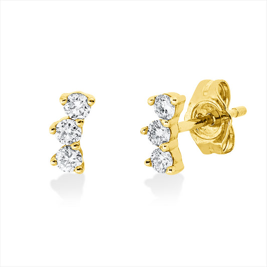 Ohrstecker 14 kt GG, 6 Brill. 0,24 ct, I-si