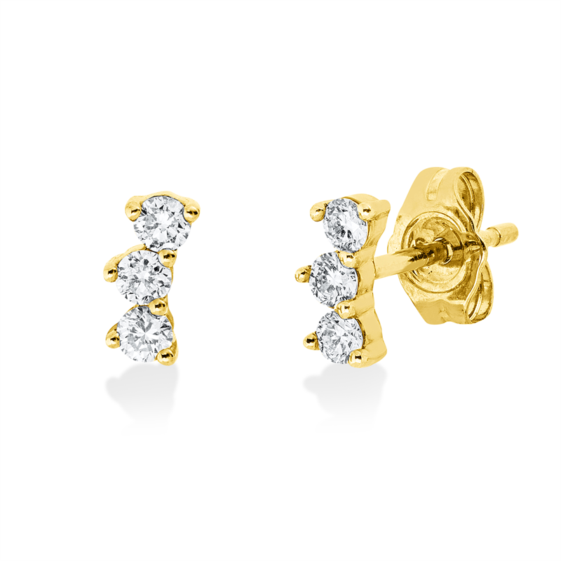 Ohrstecker 14 kt GG, 6 Brill. 0,24 ct, I-si