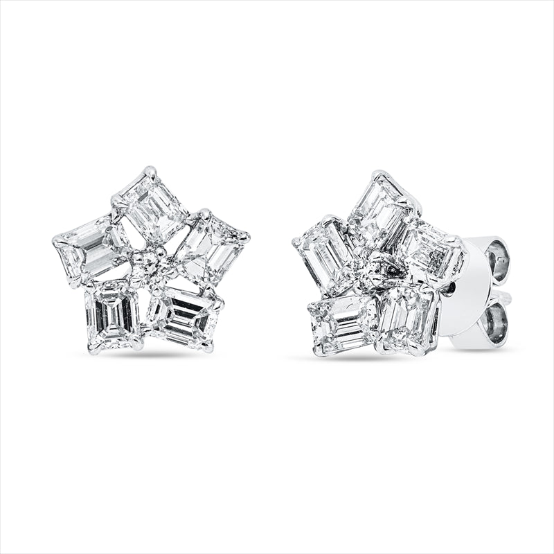 Ohrstecker 18 kt WG, 10 Sm.schliff 1,86 ct, D-F-vvs, 2 Brill. 0,06 ct, TW-vsi