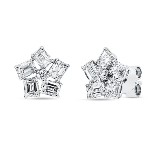 Ohrstecker 18 kt WG, 10 Sm.schliff 1,86 ct, D/F-vvs, 2 Brill. 0,06 ct, TW-vsi