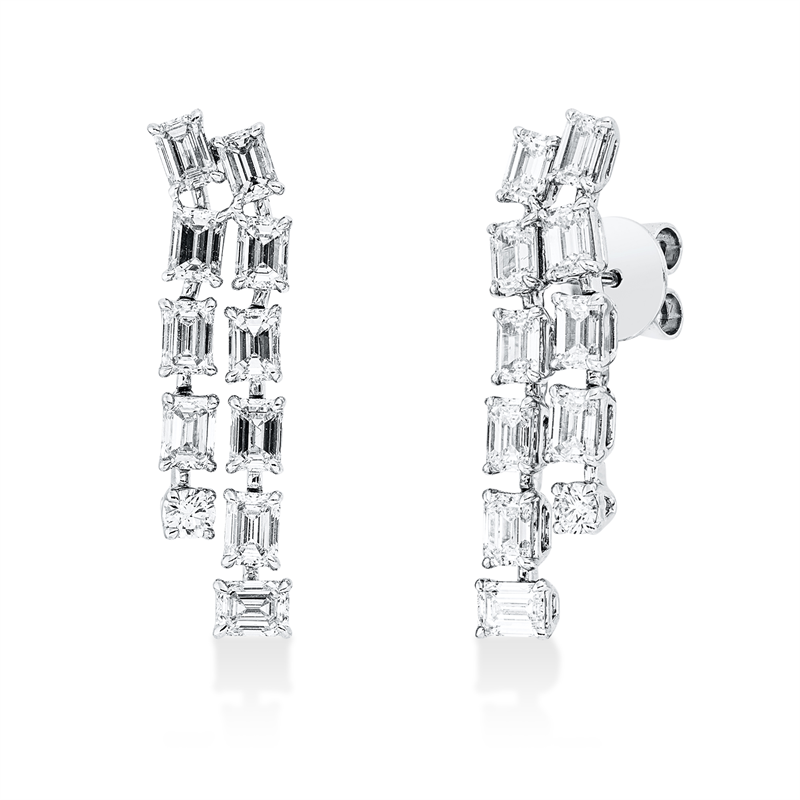 Ohrschmuck 18 kt WG, 20 Sm.schliff 3,17 ct, D/F-vsi, 2 Brill. 0,13 ct, D/F-vsi