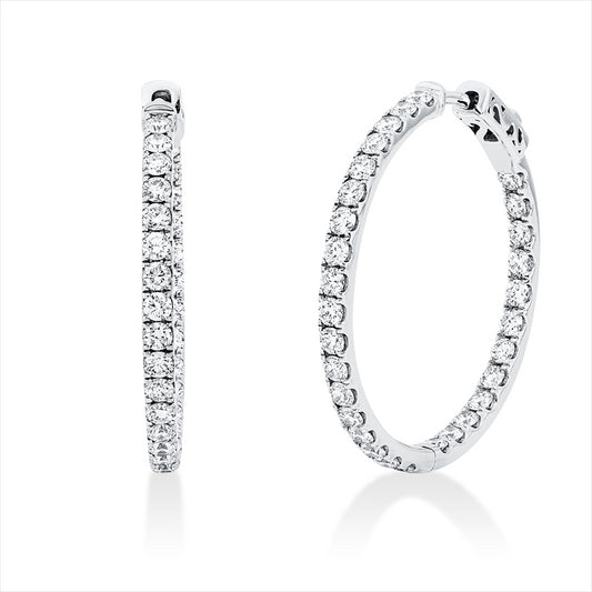 Creolen 18 kt WG, 60 Brill. 1,66 ct, F-vsi/si