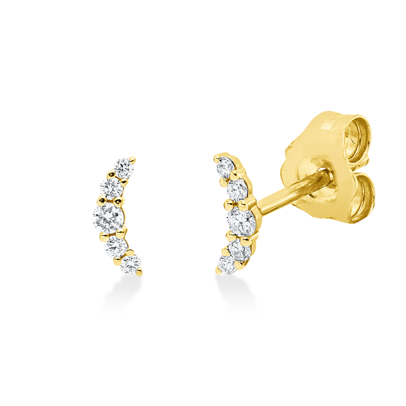Ohrstecker 18 kt GG, 4 Brill. 0,03 ct, TW-si, 2 Brill. 0,04 ct, TW-si, 4 Brill. 0,02 ct, TW-si