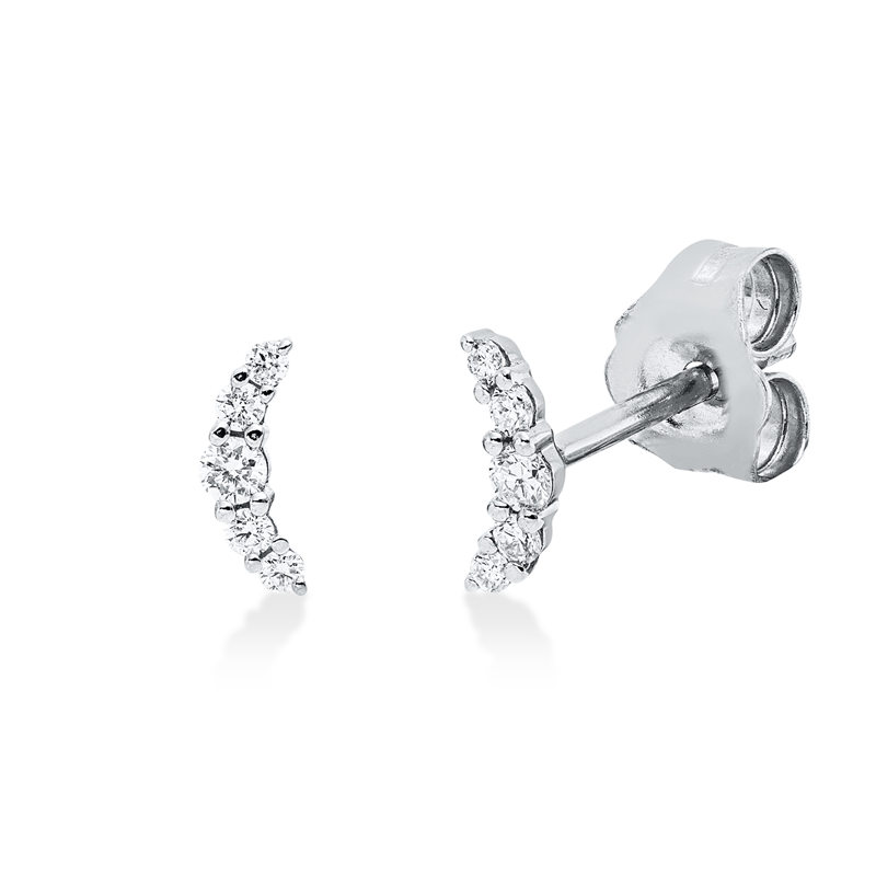 Ohrstecker 18 kt WG, 4 Brill. 0,03 ct, TW-si, 2 Brill. 0,04 ct, TW-si, 4 Brill. 0,02 ct, TW-si
