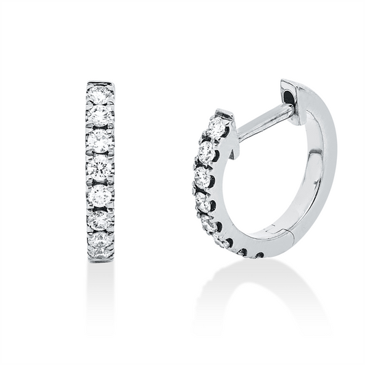 Creolen 18 kt WG, 16 Brill. 0,22 ct, W-si