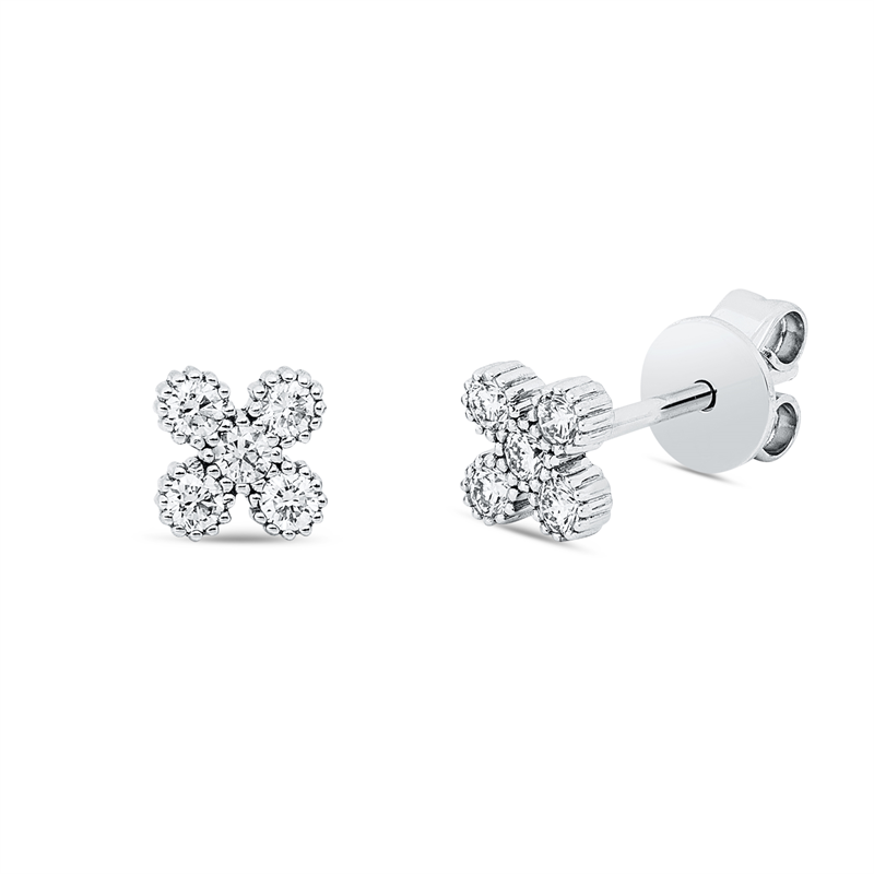 Ohrstecker 18 kt WG, 10 Brill. 0,18 ct, W-si