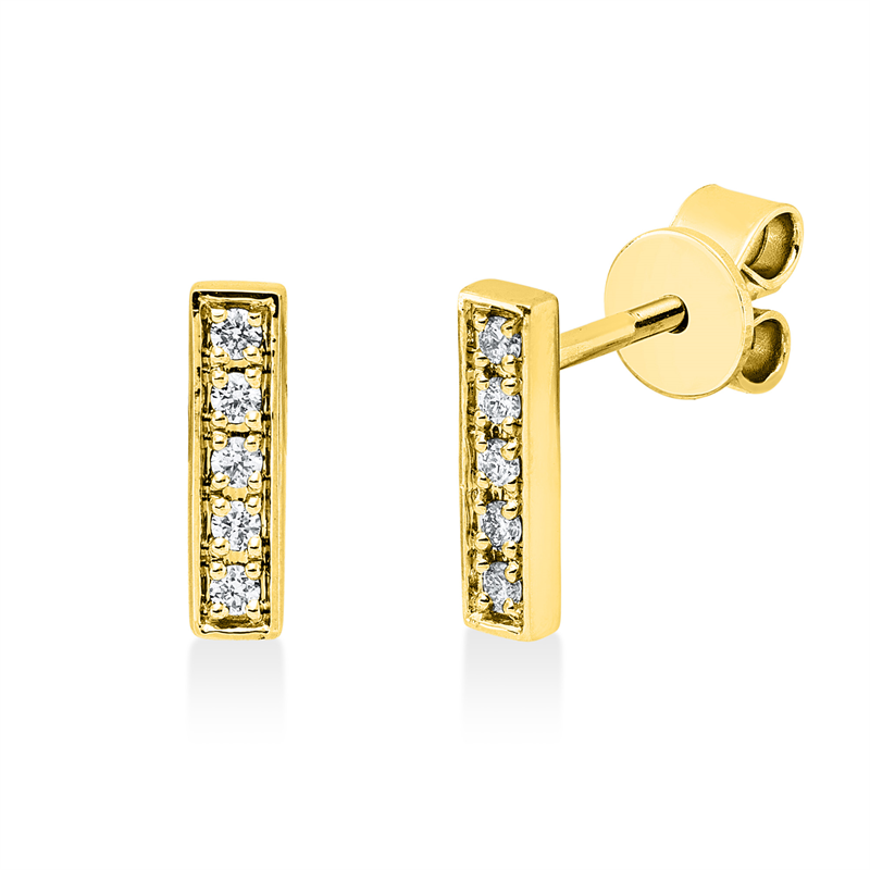 Ohrstecker 18 kt GG, 10 Brill. 0,08 ct, TW-si