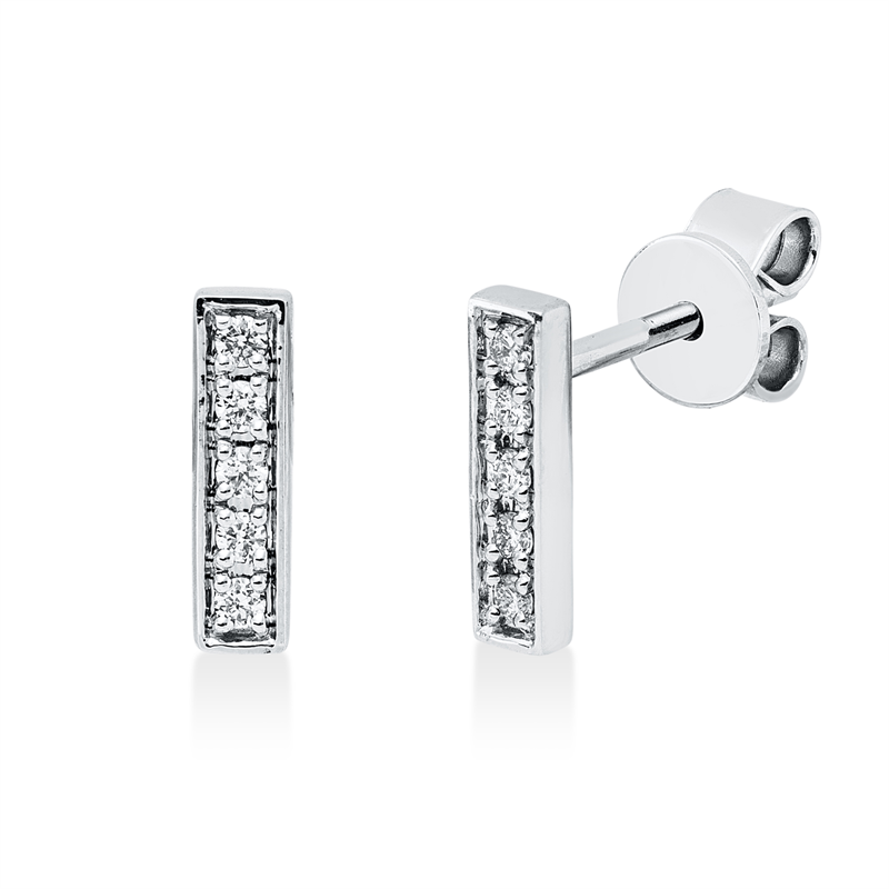 Ohrstecker 18 kt WG, 10 Brill. 0,09 ct, TW-si