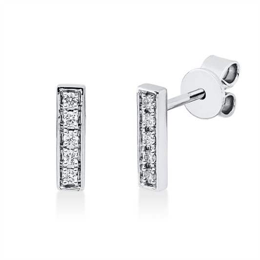 Ohrstecker 18 kt WG, 10 Brill. 0,09 ct, TW-si
