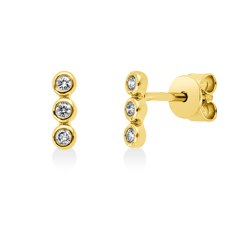 Ohrstecker 18 kt GG, 6 Brill. 0,09 ct, TW-si