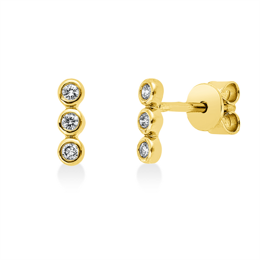 Ohrstecker 18 kt GG, 6 Brill. 0,09 ct, TW-si