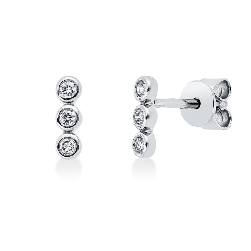 Ohrstecker 18 kt WG, 6 Brill. 0,09 ct, TW-si