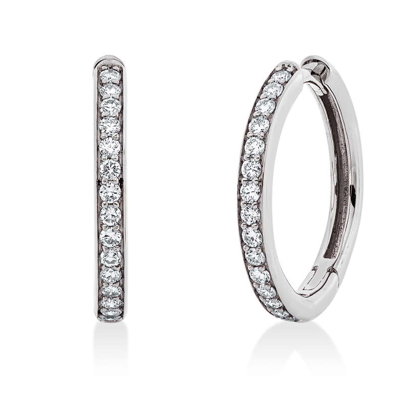 Creolen 18 kt WG, 32 Brill. 0,46 ct, TW-si