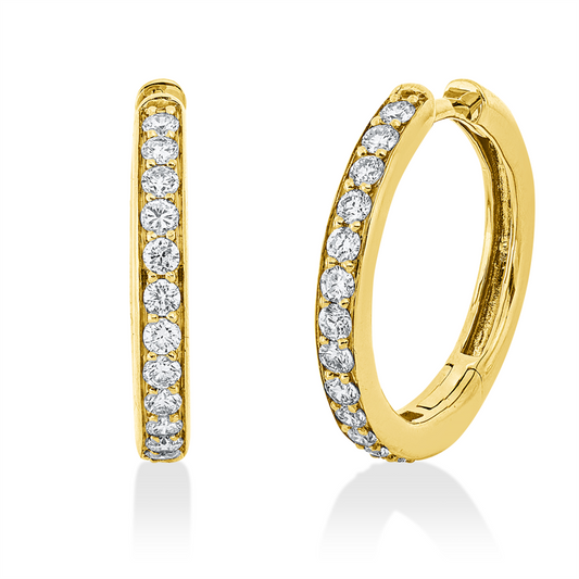 Creolen 18 kt GG, 28 Brill. 0,72 ct, TW-si