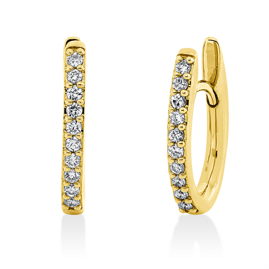 Creolen 18 kt GG, 20 Brill. 0,25 ct, TW-si