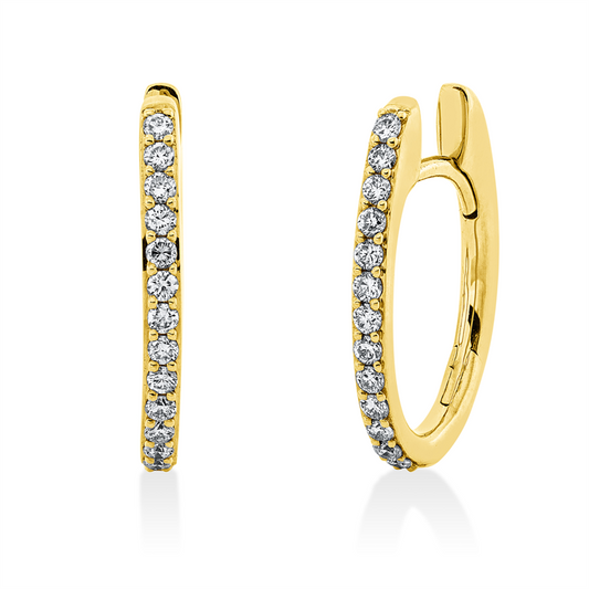 Creolen 18 kt GG, 28 Brill. 0,50 ct, TW-si