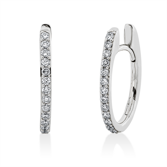Creolen 18 kt WG, 28 Brill. 0,49 ct, TW-si