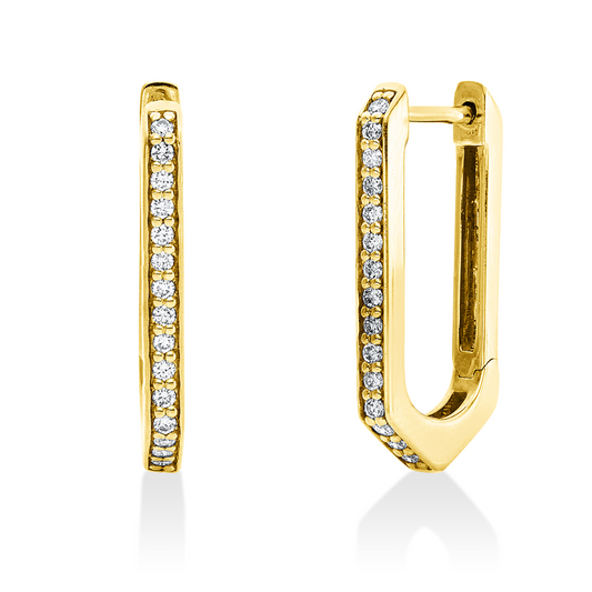 Creolen 14 kt GG, 30 Brill. 0,21 ct, TW-si