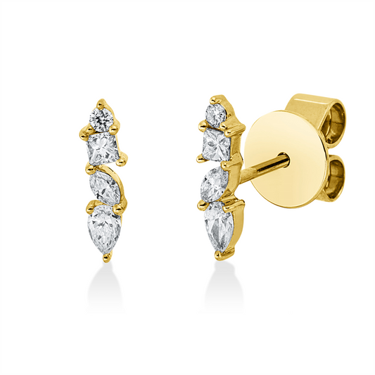 Ohrstecker 18 kt GG, 8 Fant-Schl. 0,24 ct, TW-si