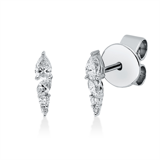 Ohrstecker 18 kt WG, 8 Fant-Schl. 0,22 ct, TW-si