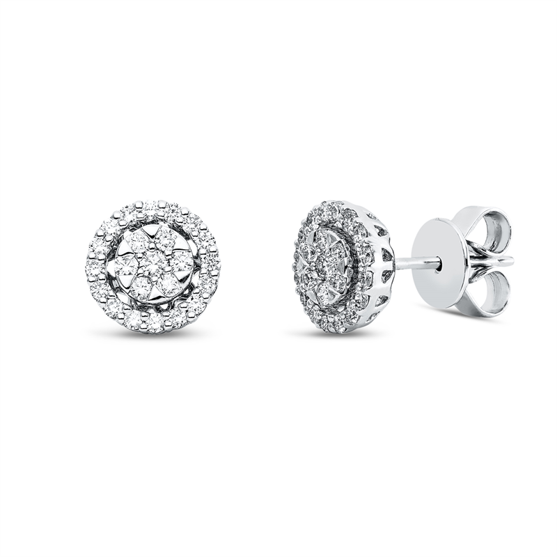 Ohrstecker 18 kt WG, 46 Brill. 0,48 ct, TW-si