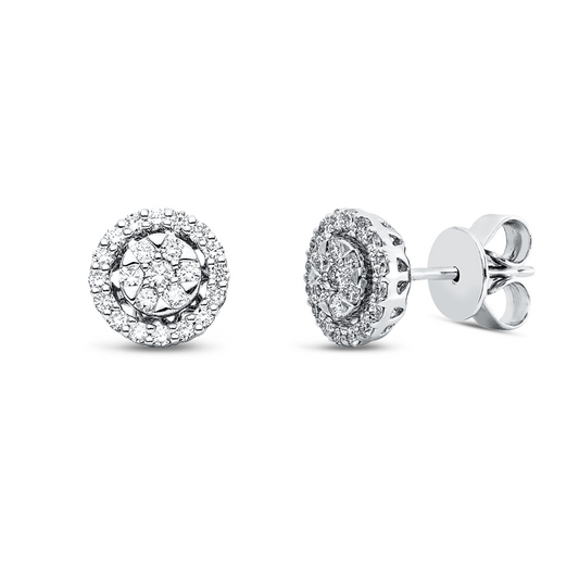 Ohrstecker 18 kt WG, 46 Brill. 0,48 ct, TW-si