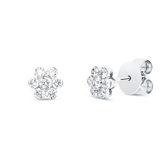 Ohrstecker 18 kt WG, 14 Brill. 0,44 ct, TW-si