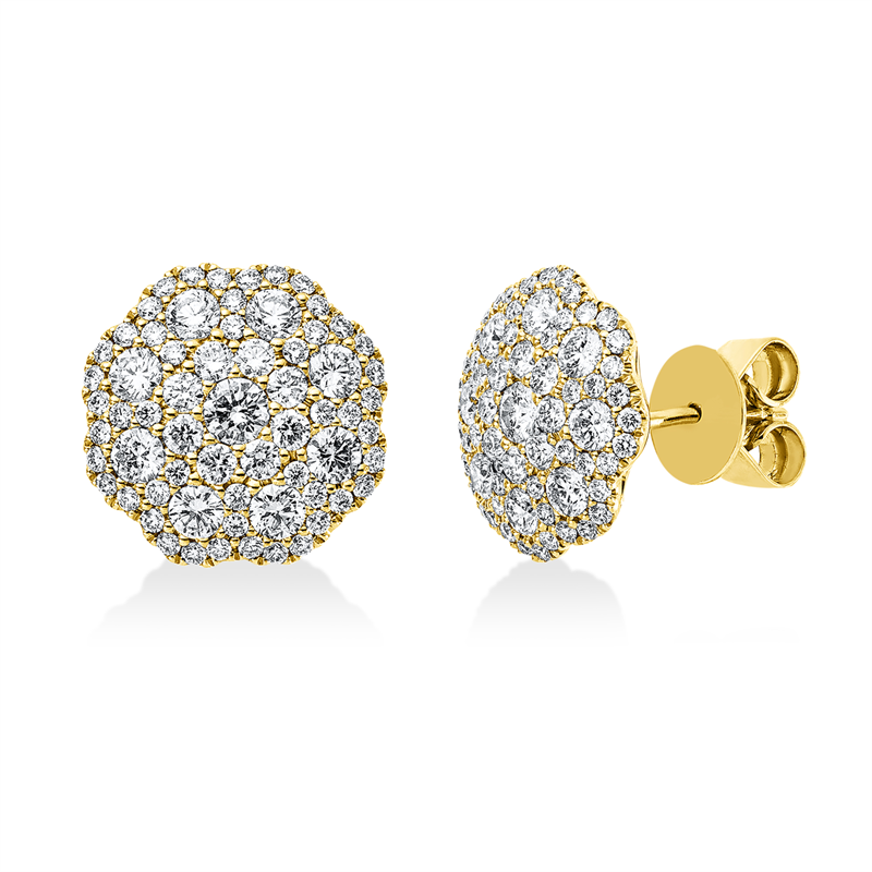 Ohrstecker 18 kt GG, 130 Brill. 1,54 ct, TW-si