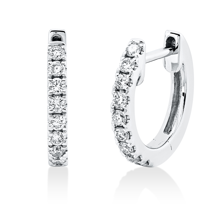 Creolen 18 kt WG, 18 Brill. 0,20 ct, I-si