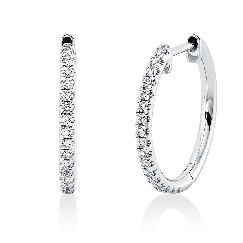 Creolen 18 kt WG, 14 Brill. 0,17 ct, TW-si