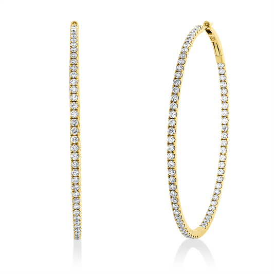 Creolen 18 kt GG, 140 Brill. 2,59 ct, TW-si