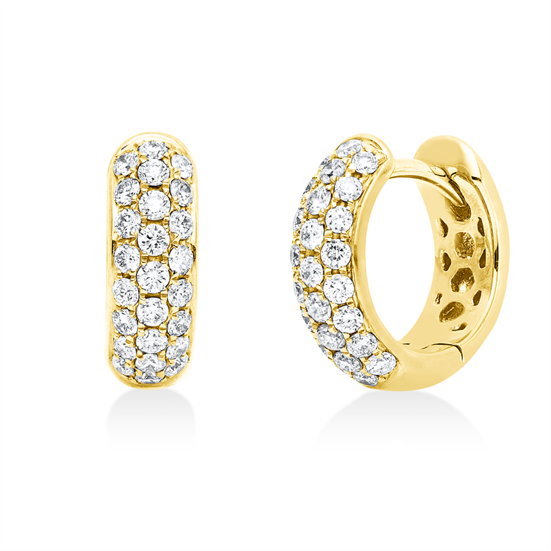 Creolen 18 kt RG, 50 Brill. 0,45 ct, TW-vsi