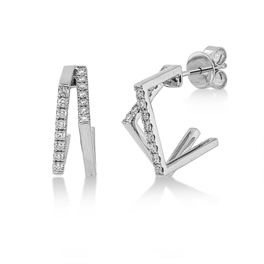 Ohrstecker 18 kt WG, 30 Brill. 0,43 ct, TW-si