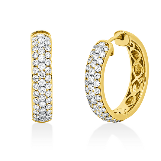 Creolen 18 kt GG, 86 Brill. 1,57 ct, TW-si