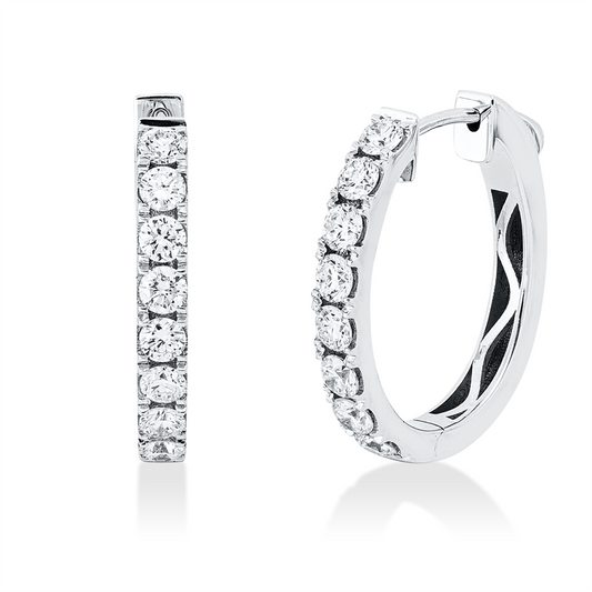 Creolen 18 kt WG, 16 Brill. 0,94 ct, TW-si