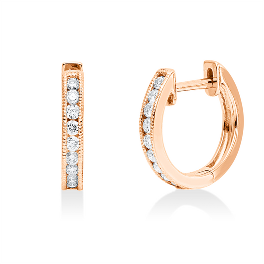 Creolen 18 kt RG, 18 Brill. 0,24 ct, TW-si