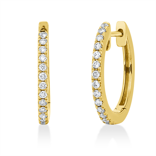 Creolen 18 kt GG, 28 Brill. 0,20 ct, TW-si