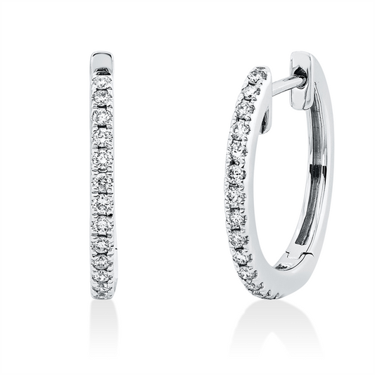 Creolen 18 kt WG, 28 Brill. 0,21 ct, TW-si