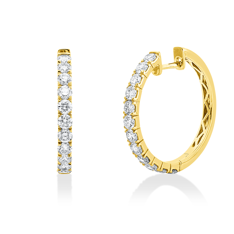Creolen 18 kt GG, 24 Brill. 1,93 ct, TW-si