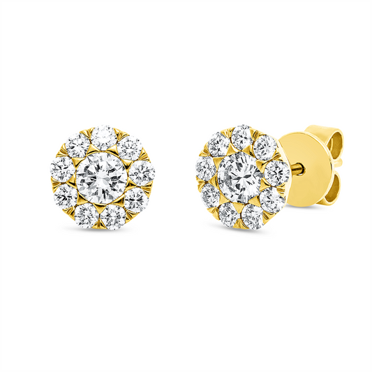 Ohrstecker 18 kt GG, 2 Brill. 0,37 ct, TW-si, 18 Brill. 0,44 ct, TW-si