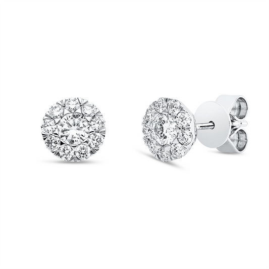 Ohrstecker 18 kt WG, 2 Brill. 0,35 ct, TW-si, 18 Brill. 0,45 ct, TW-si