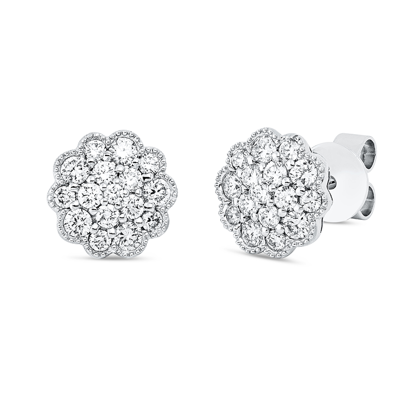 Ohrstecker 18 kt WG, 32 Brill. 0,62 ct, TW-si